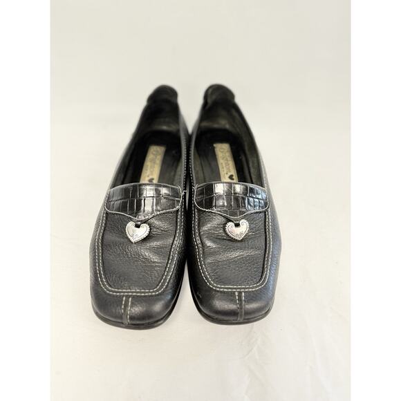Brighton Ursa Black Leather Driver Loafers Shoes Size 6.5 - Picture 6 of 9
